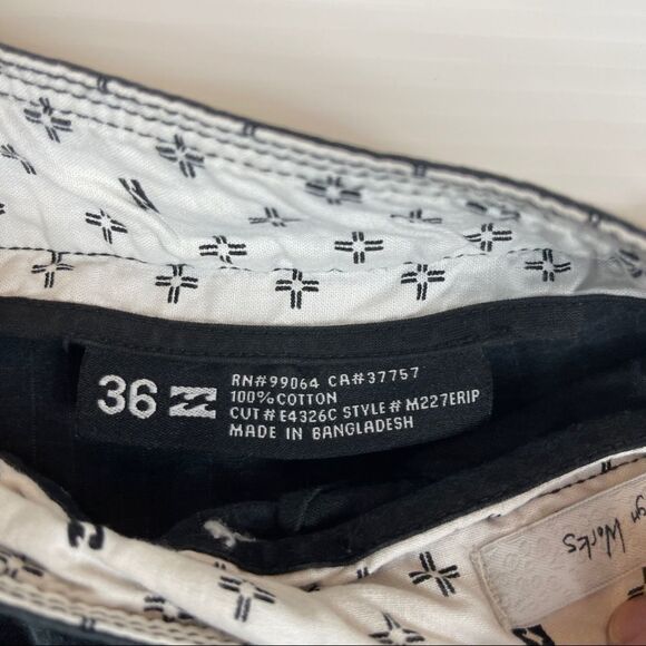 Billabong Design Works Shorts Black Cargo Outdoors Casual Men's 36 Flat Front - Picture 6 of 11